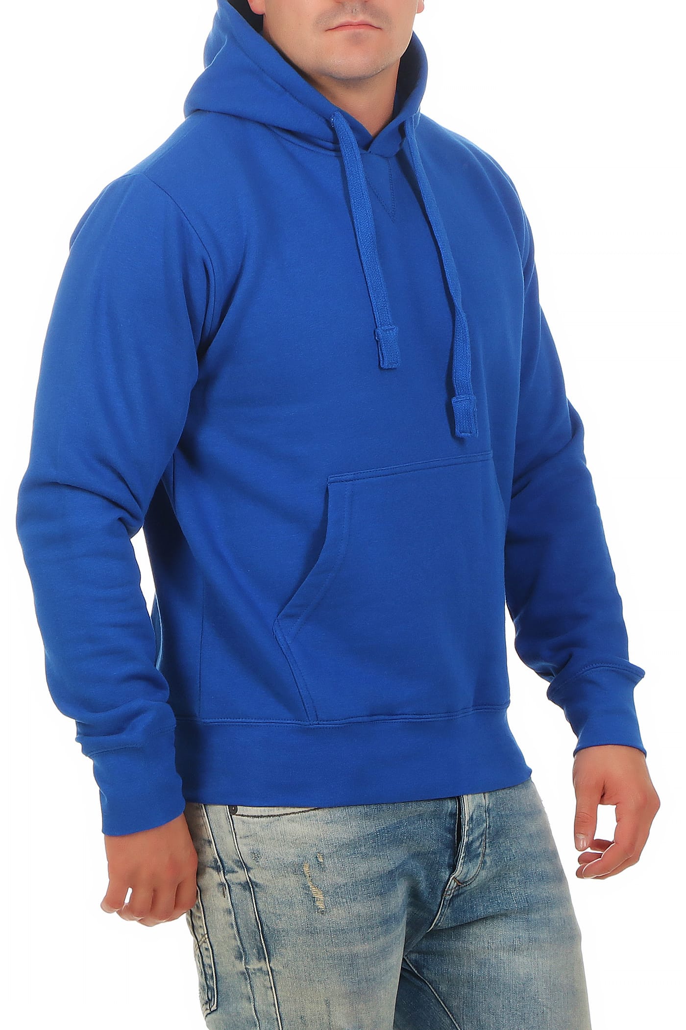 günstiger Männer Hoodie mit Taschen in Blau