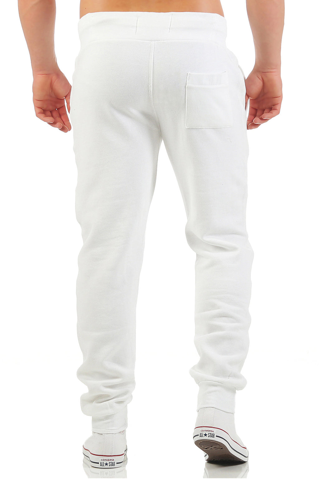 Herren Sweathose aus Baumwolle bequem warm in Weiß