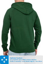 Sweatjacke Herren mit Kapuze in Grün