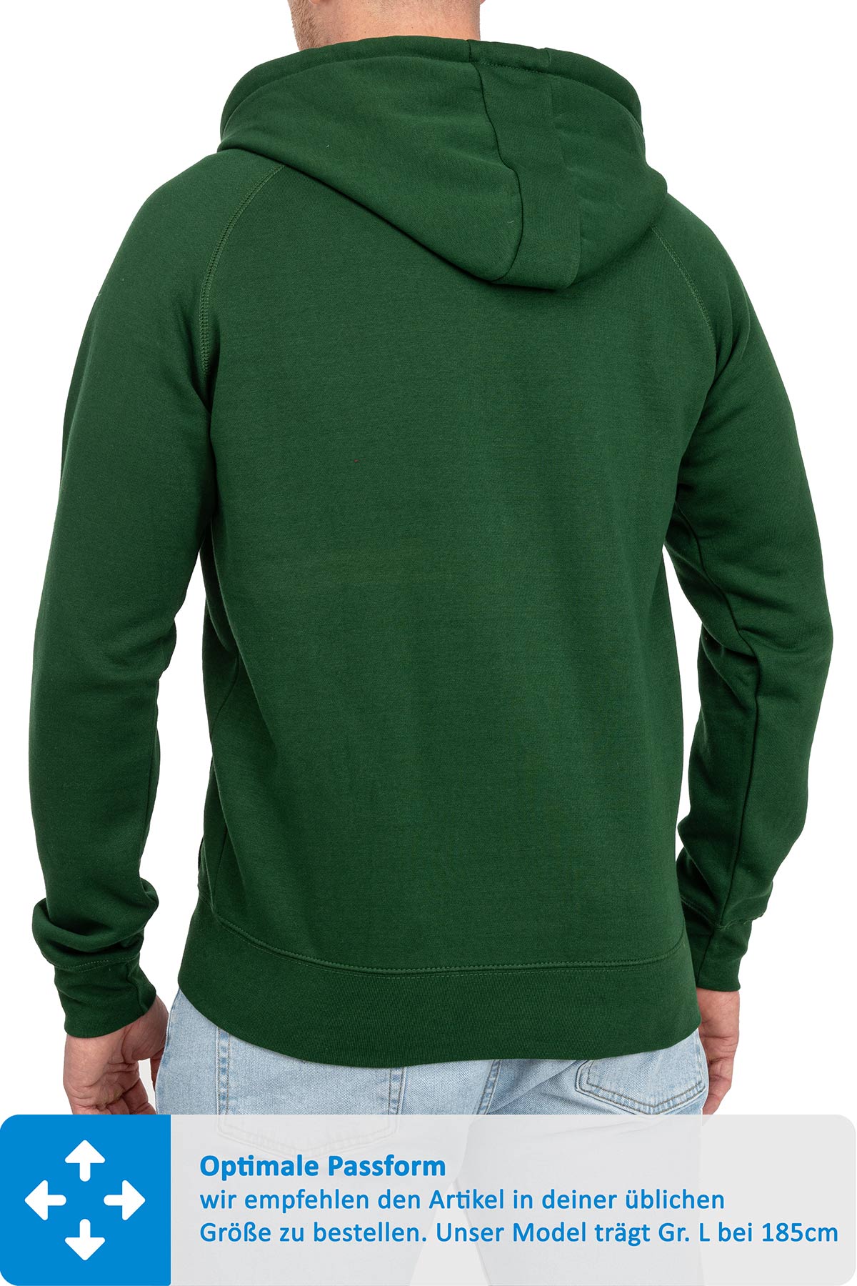 Sweatjacke Herren mit Kapuze in Grün