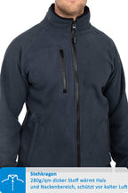 Herren Jacke aus Fleece für Outdoor-Arbeiten in Dunkelblau