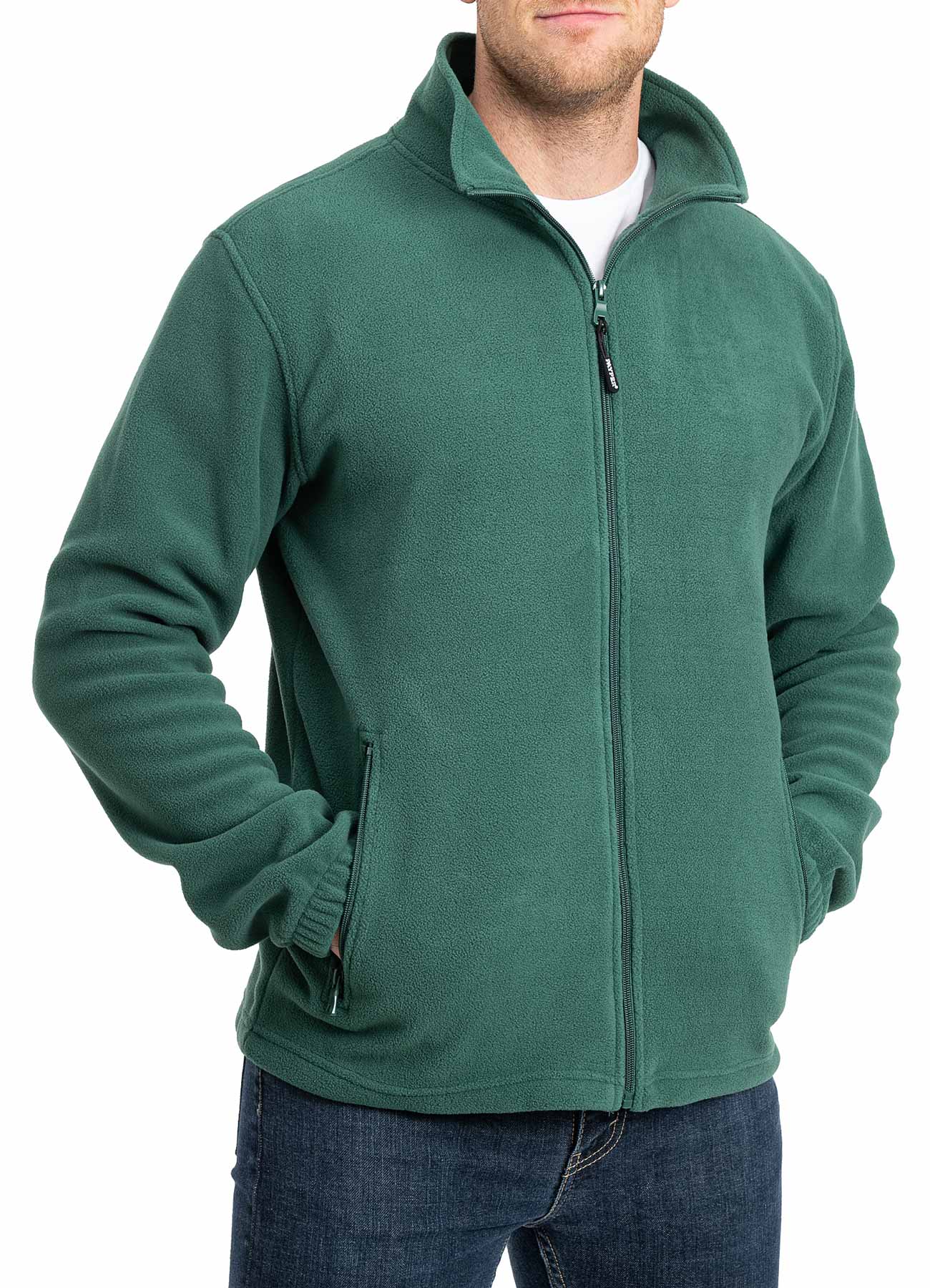 Herren Fleecejacke mit Reißverschluss Grün
