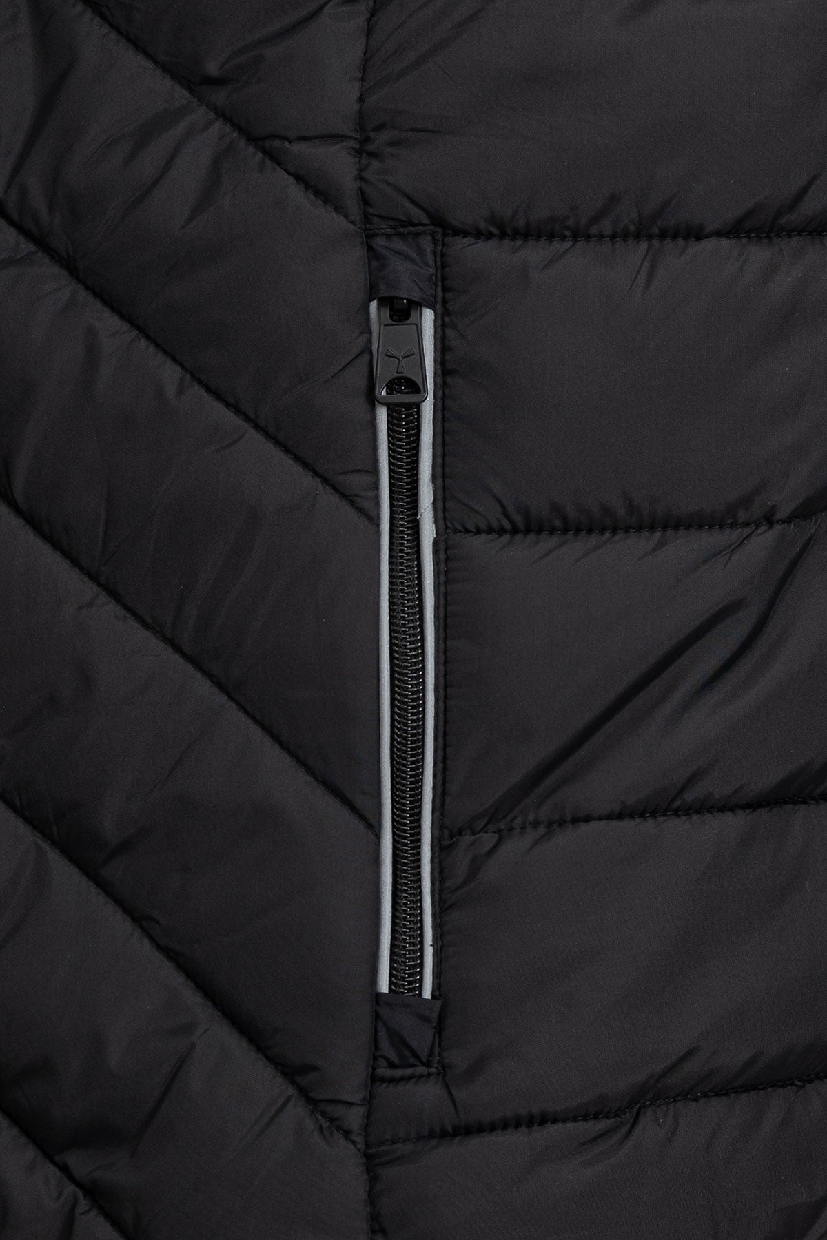 Herren Jacke Steppjacke mit Reißverschlusstaschen in Schwarz