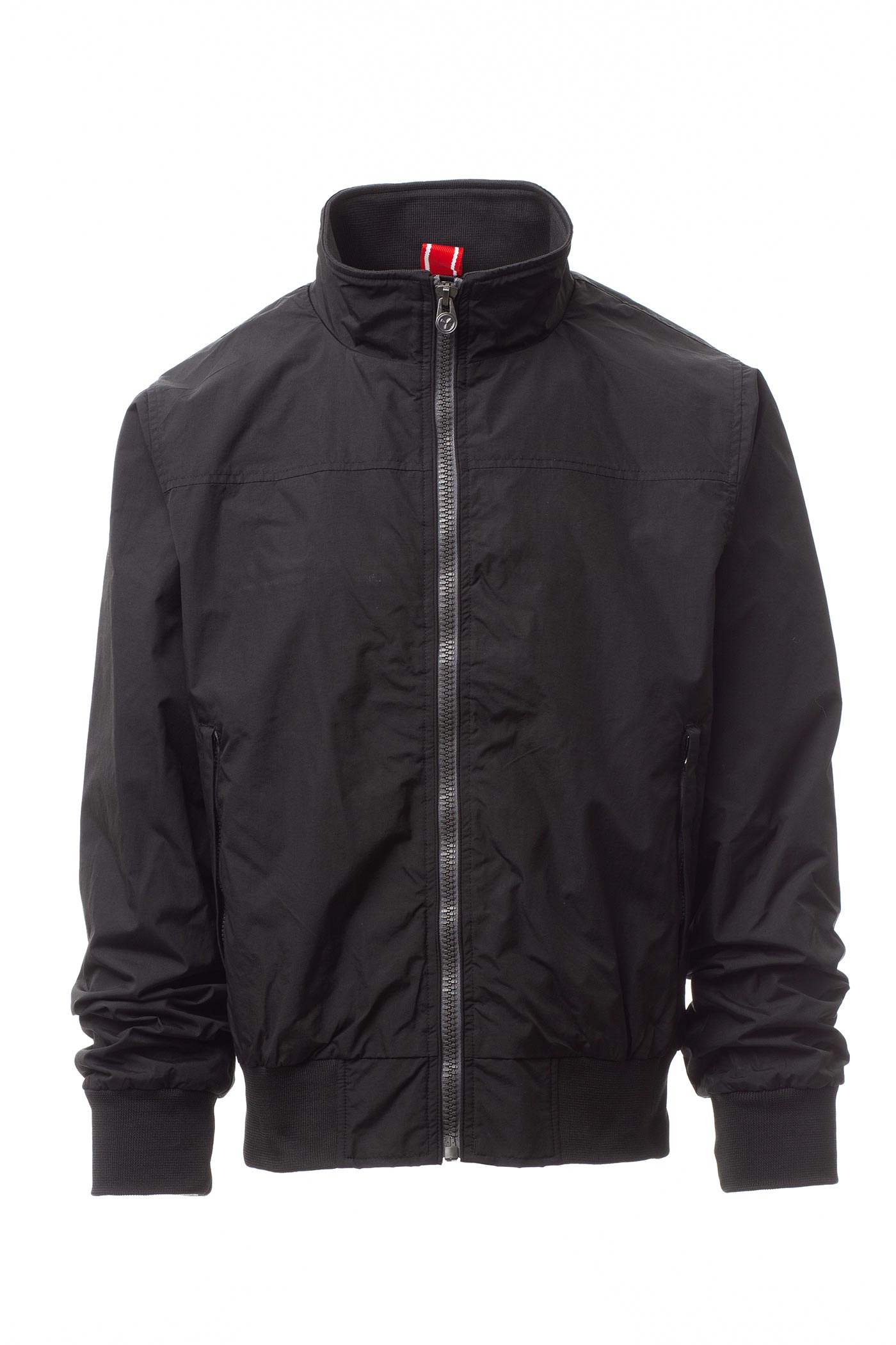 Herren Jacke mit Reißverschlusstaschen Windbreaker in Schwarz
