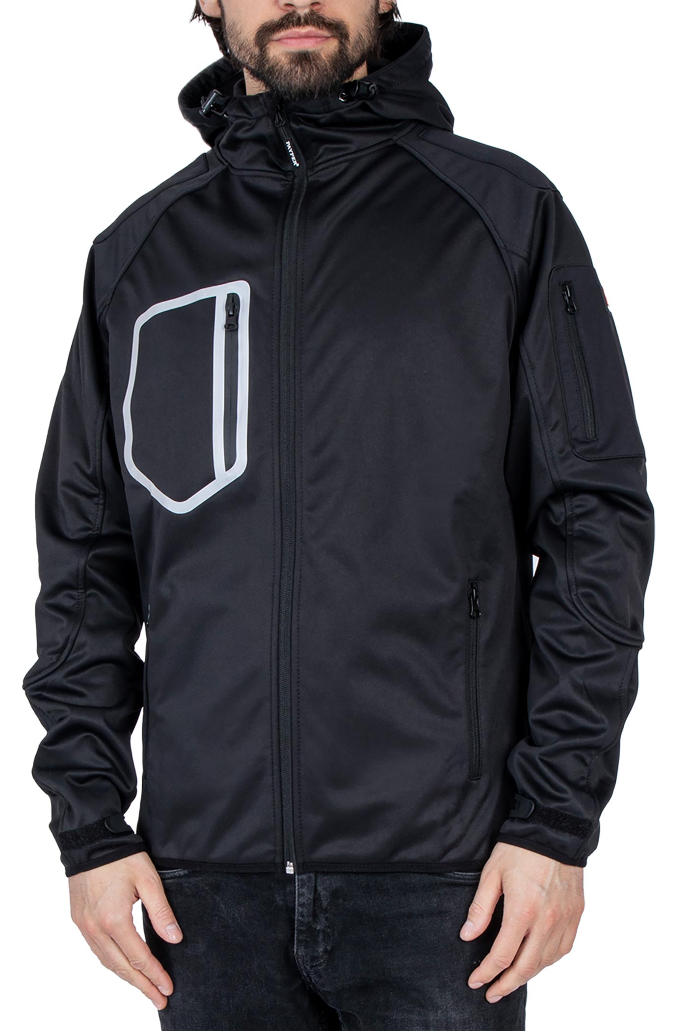 Herren Softshelljacke wasserfest in Schwarz