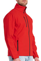 Herren Softshelljacke mit Seitentasche mit Reißverschluss in Rot