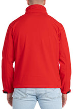 Herren Softshelljacke mit Stehkragen in Rot