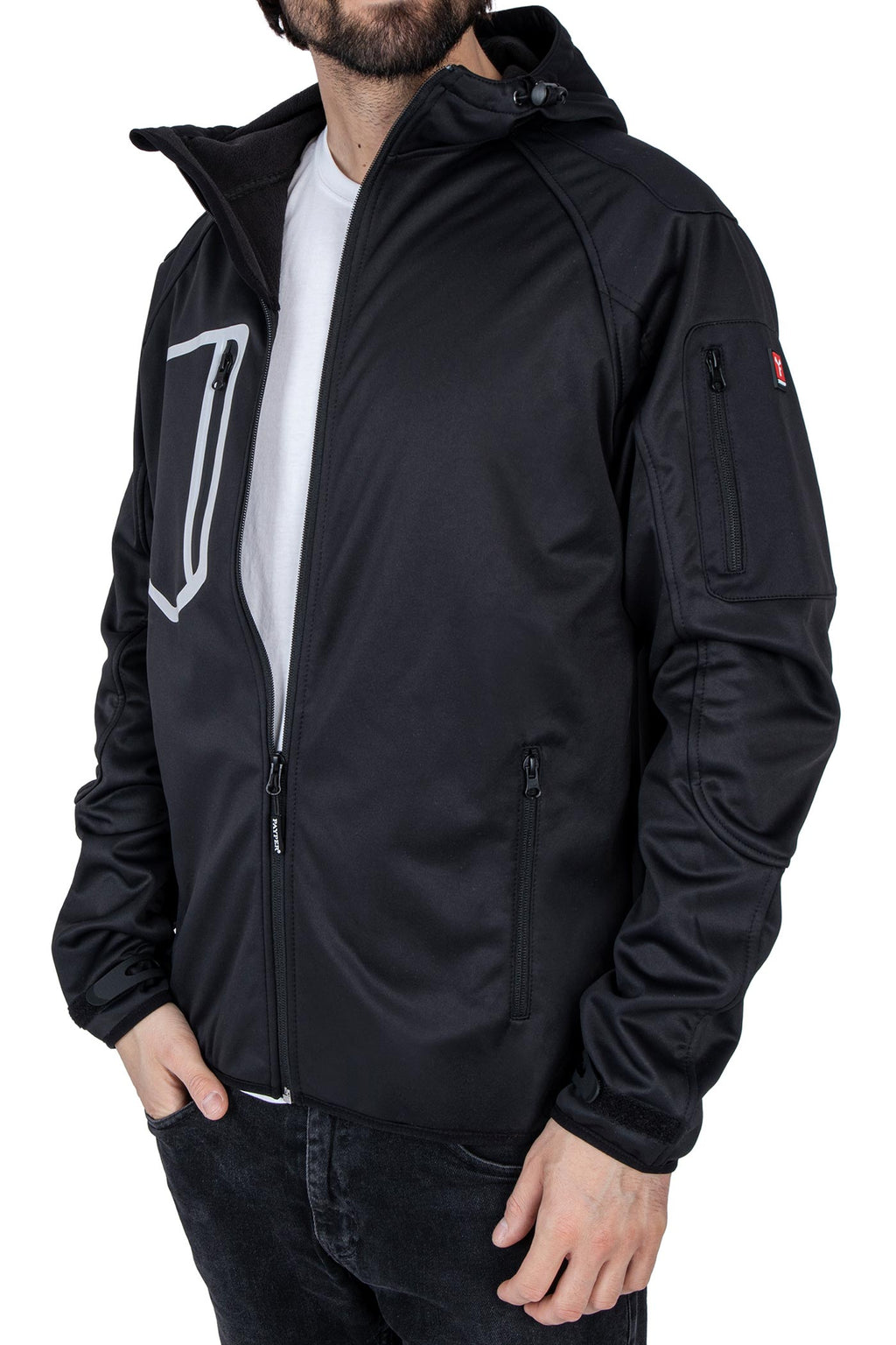 funktionale Jacke aus Softshell für Männer in Schwarz