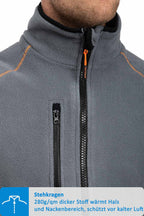 Herren Arbeitsjacke aus Fleece mit Brusttasche in Anthrazit