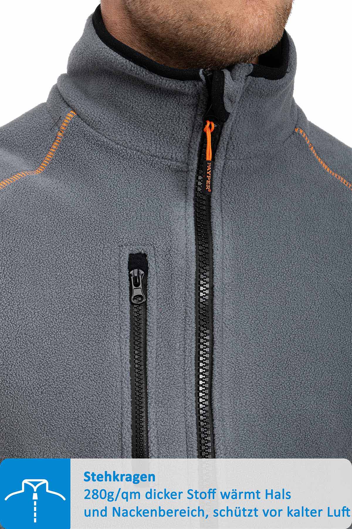 Herren Arbeitsjacke aus Fleece mit Brusttasche in Anthrazit