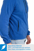 Fleecejacke für Herren mit Reißverschlusstaschen in Blau