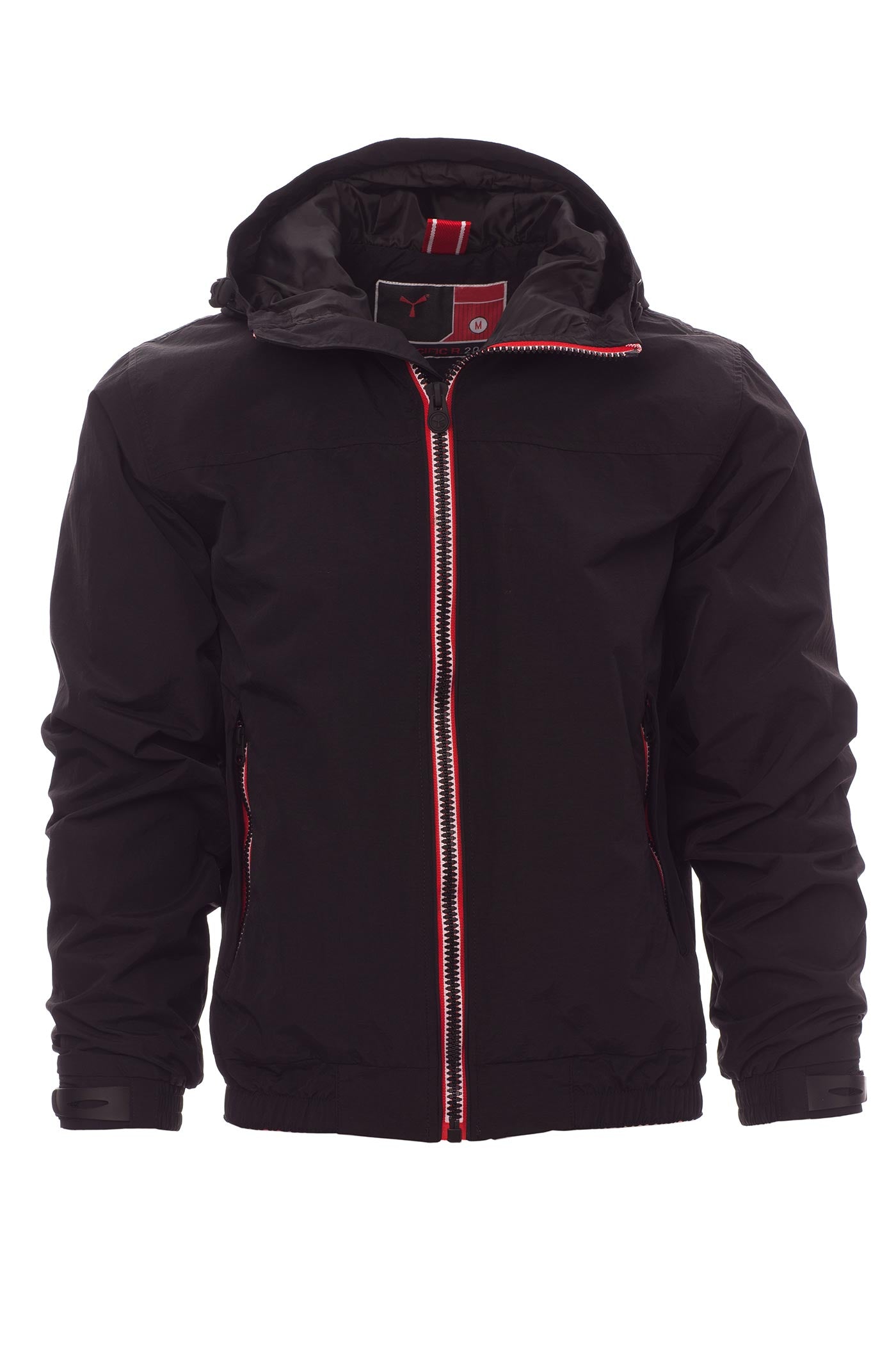 Herren Jacke mit Seitentaschen und fester Kapuze wasserdicht in Schwarz