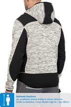 Herren Softshelljacke mit Strickgewebe und Kapuze in Grau