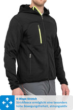 Herren Softshelljacke mit funktionalen Taschen in Schwarz