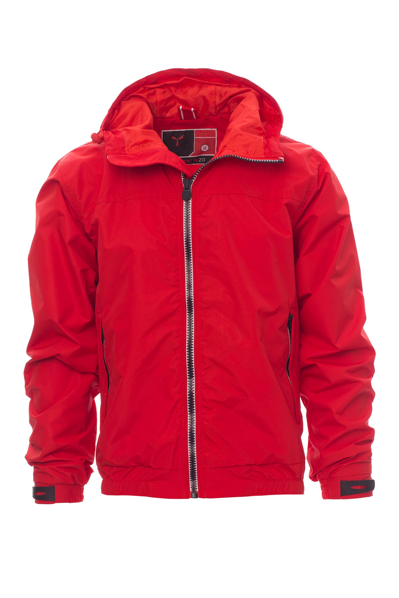 Herren Jacke mit Seitentaschen und fester Kapuze wasserdicht in Rot