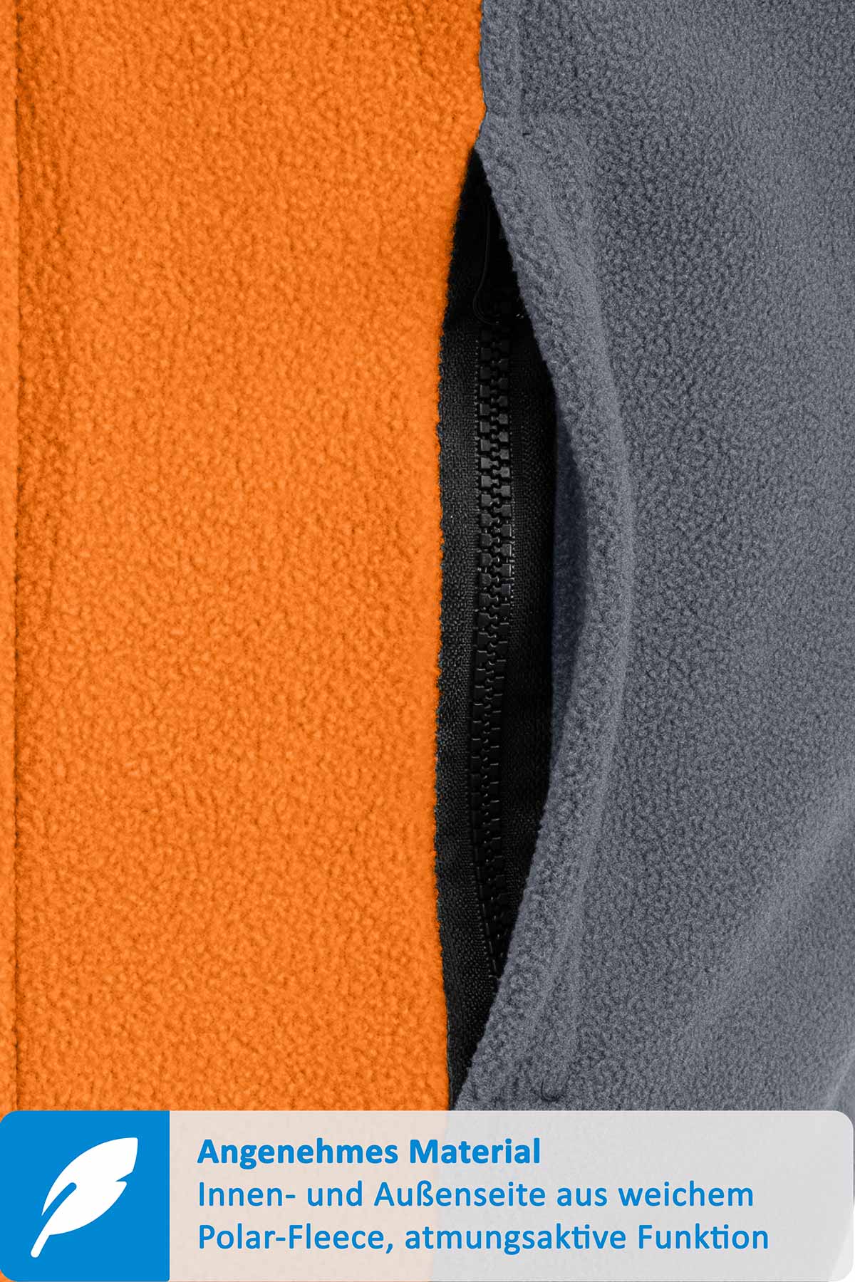 Fleecejacke für Männer mit praktischen Seitentaschen in Anthrazit