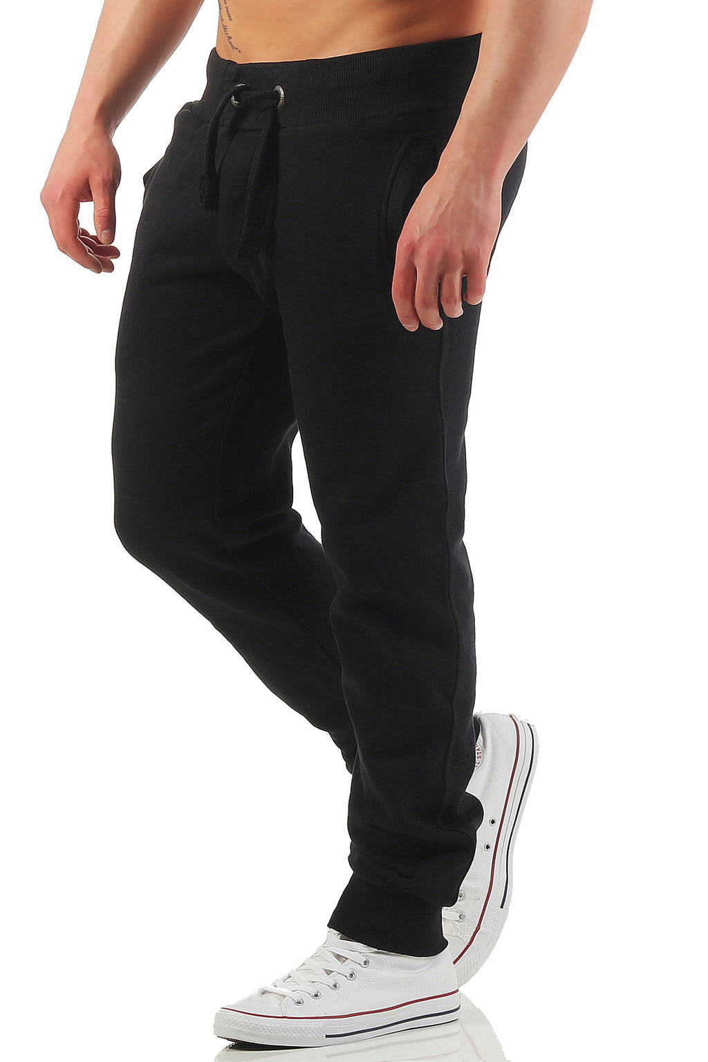 günstige Sweatpants für Männer mit Taschen in Schwarz