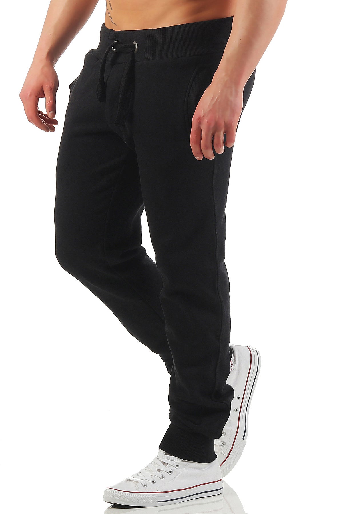 günstige Sweatpants für Männer mit Taschen in Schwarz
