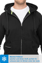 Sweatjacke für Männer mit dicken Bändeln in Schwarz