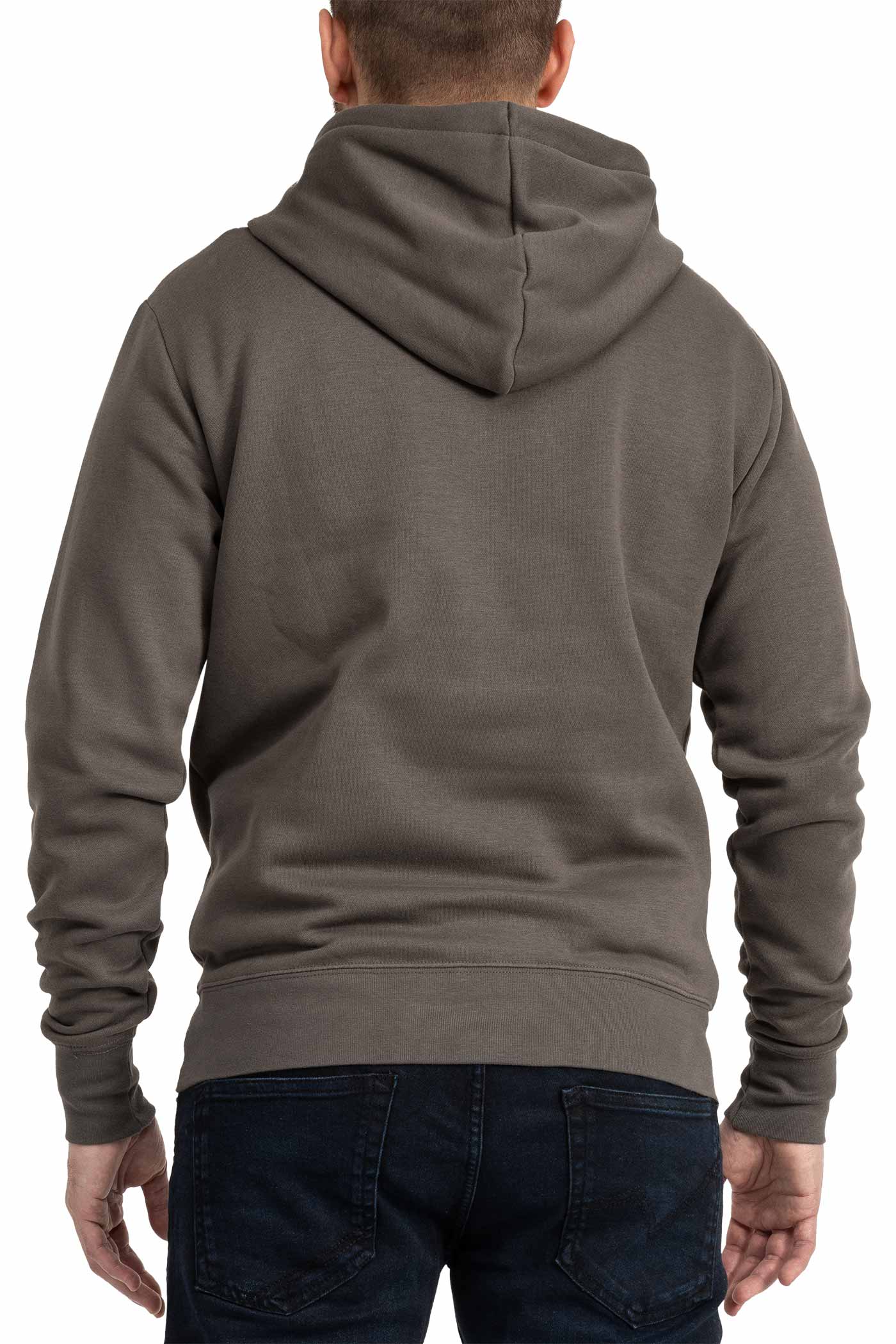 Herren Pullover Basic mit Kapuze Hoodie in Anthrazit