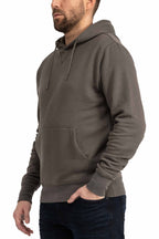 Herren Pullover mit Kapuze und Fronttasche in Anthrazit