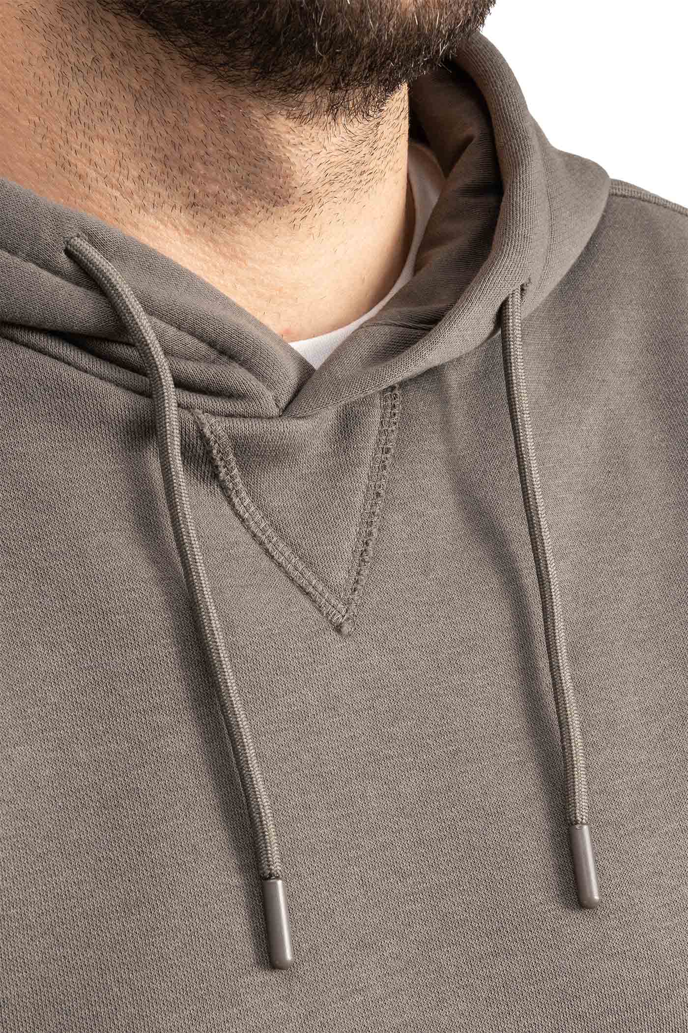 Herren Pullover mit Kapuze mit Kordelzug in Anthrazit