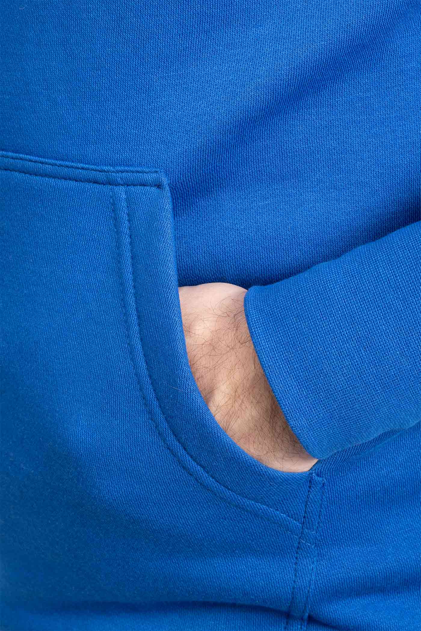 Herren Hoodie mit Einstecktasche in Blau