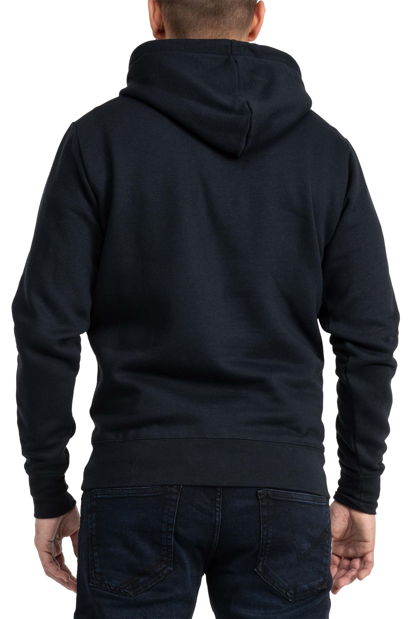 Herren Pullover Basic mit Kapuze Hoodie in Dunkelblau
