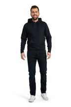 Herren Kapuzenpullover mit Tasche und Kordelzug Basic in Dunkelblau