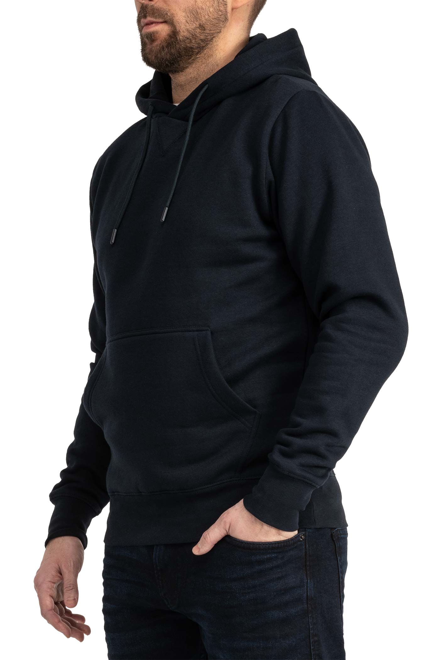 Herren Pullover mit Kapuze und Fronttasche in Dunkelblau
