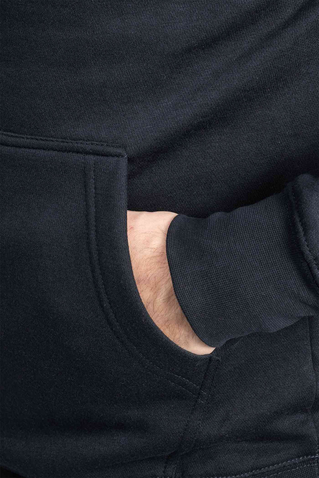 Herren Hoodie mit Einstecktasche in Dunkelblau