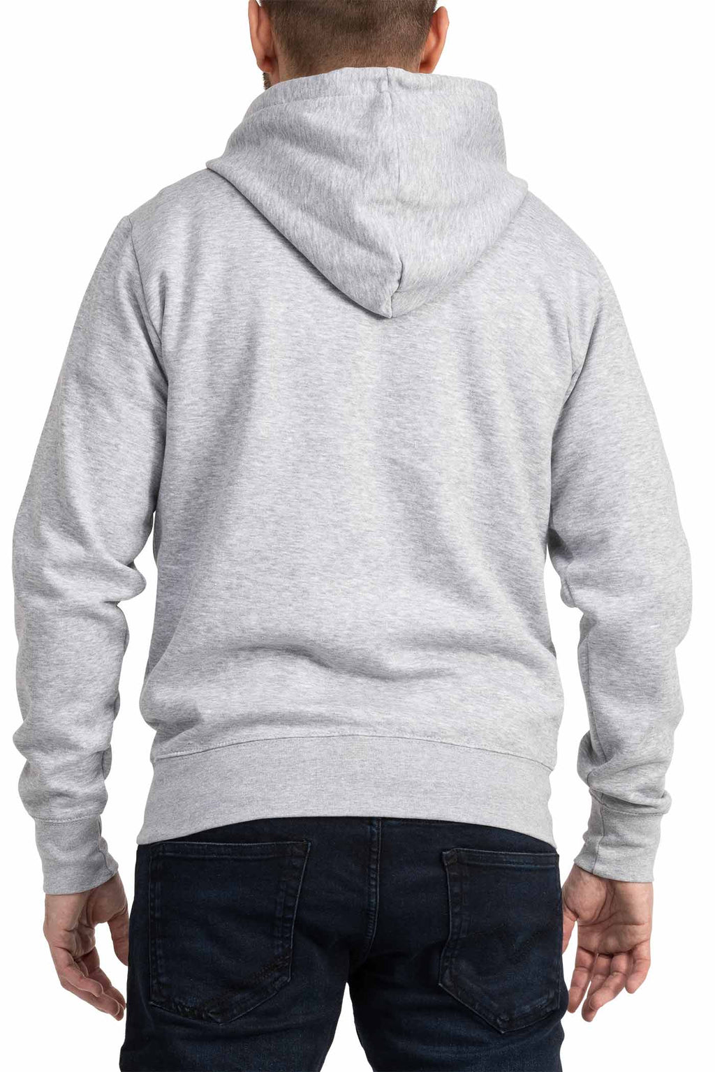 Herren Pullover Basic mit Kapuze Hoodie in Grau