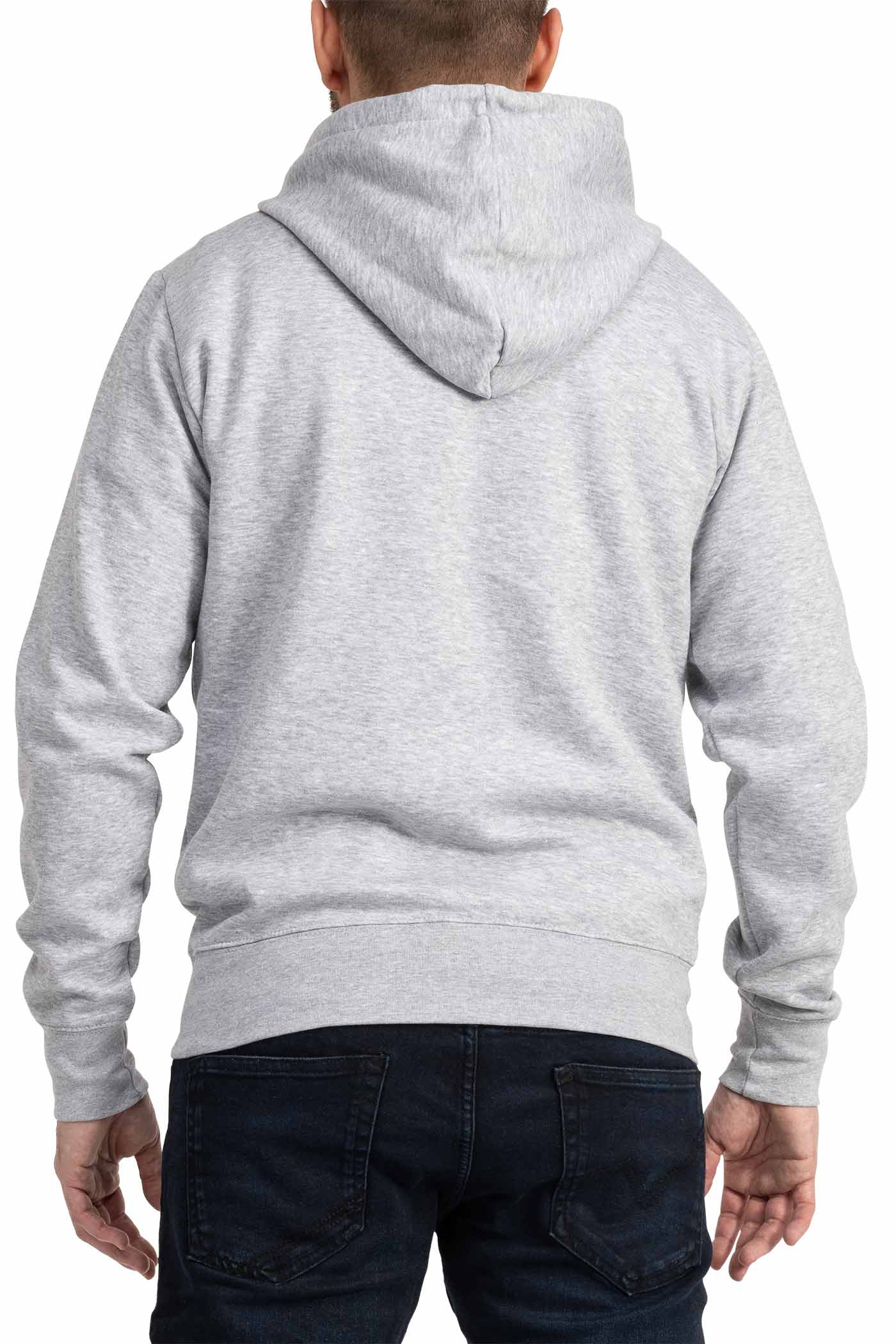 Herren Pullover Basic mit Kapuze Hoodie in Grau