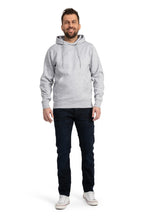 Herren Kapuzenpullover mit Tasche und Kordelzug Basic in Grau
