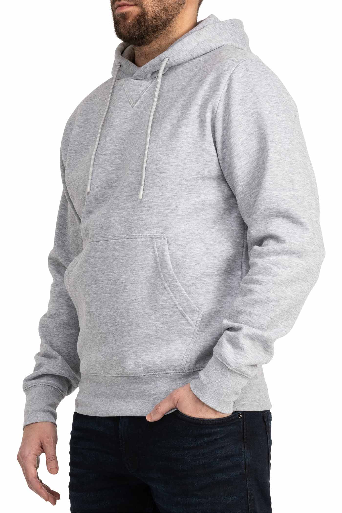 Herren Pullover mit Kapuze und Fronttasche in Grau