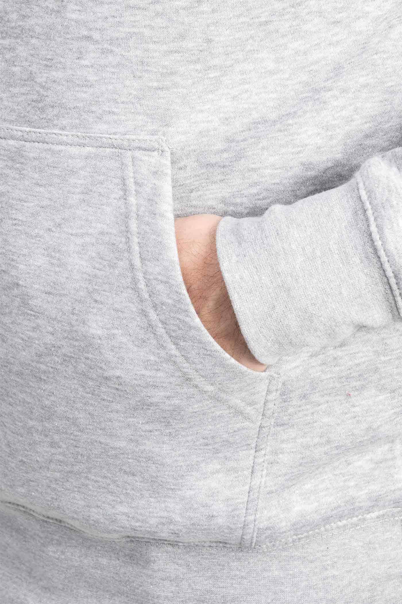 Herren Hoodie mit Einstecktasche in Grau