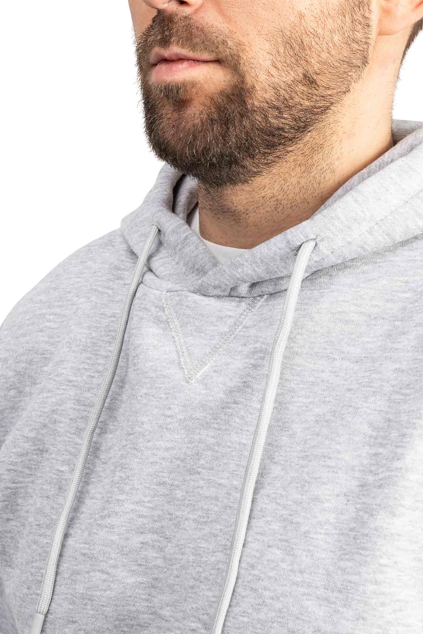 Herren Pullover mit Kapuze mit Kordelzug in Grau
