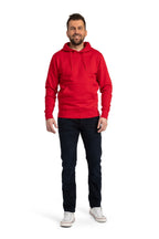 Herren Kapuzenpullover mit Tasche und Kordelzug Basic in Rot
