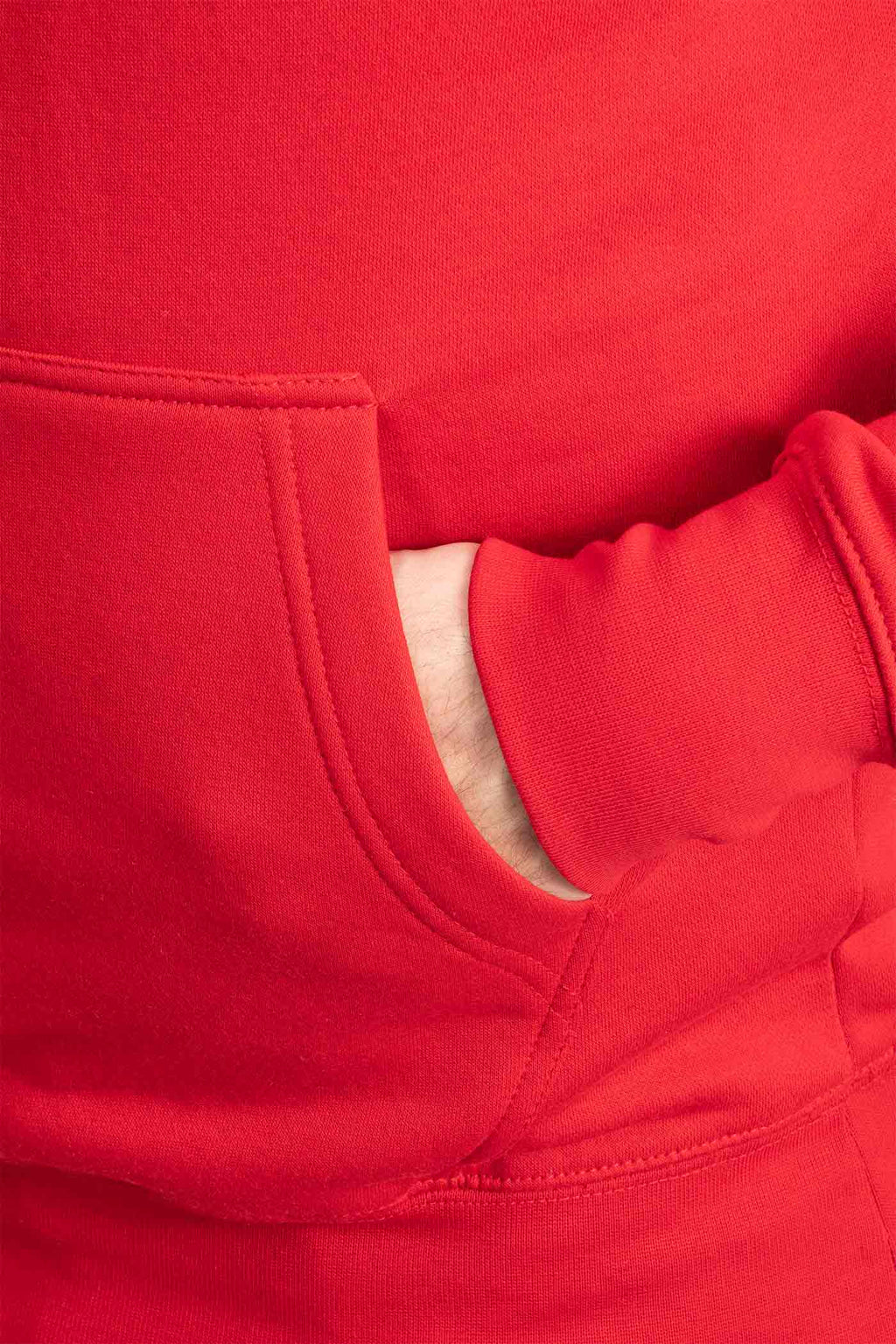 Herren Hoodie mit Einstecktasche in Rot