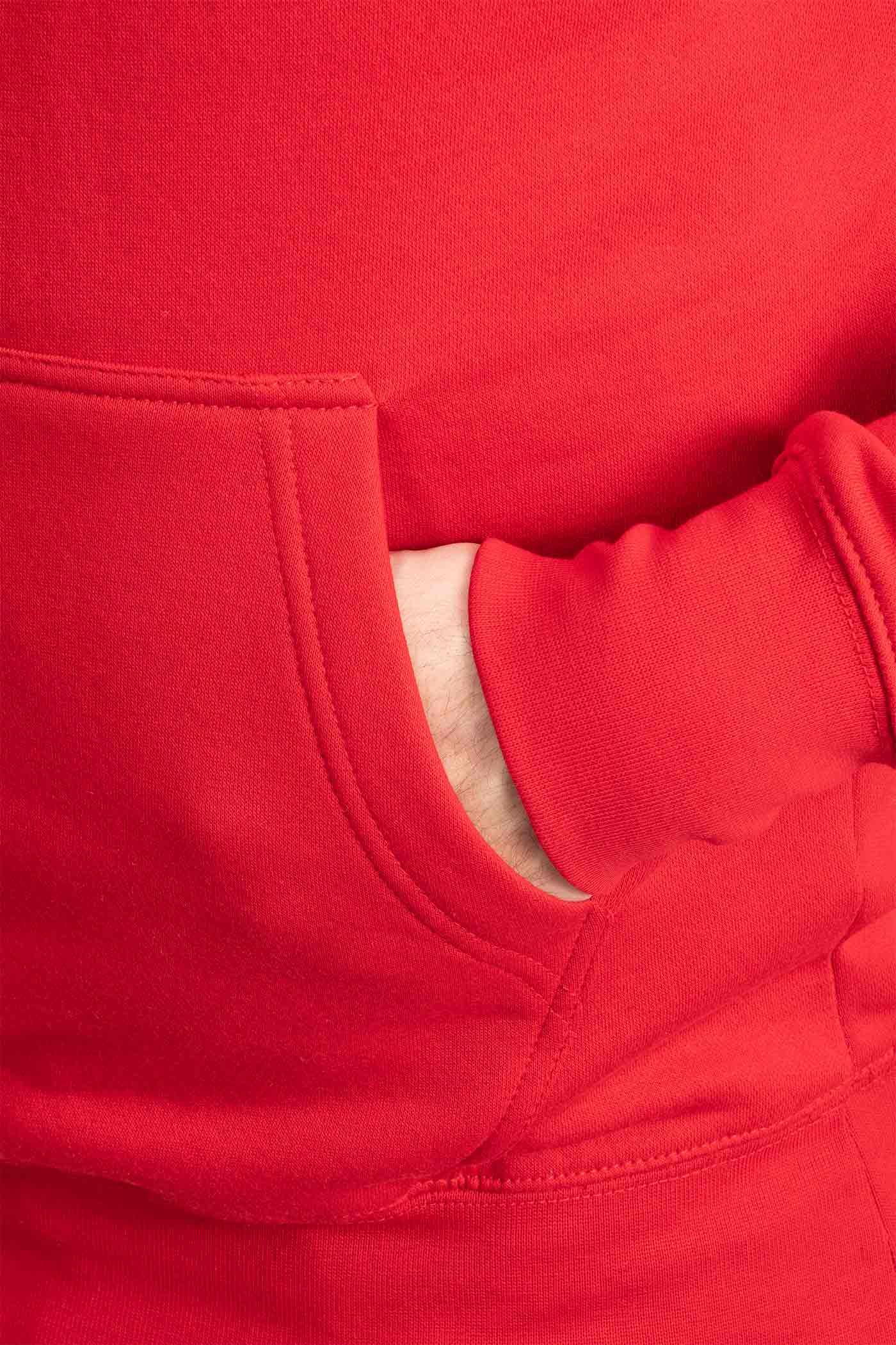 Herren Hoodie mit Einstecktasche in Rot