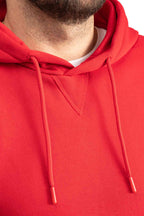Herren Pullover mit Kapuze mit Kordelzug in Rot
