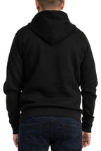 Herren Pullover Basic mit Kapuze Hoodie in Schwarz