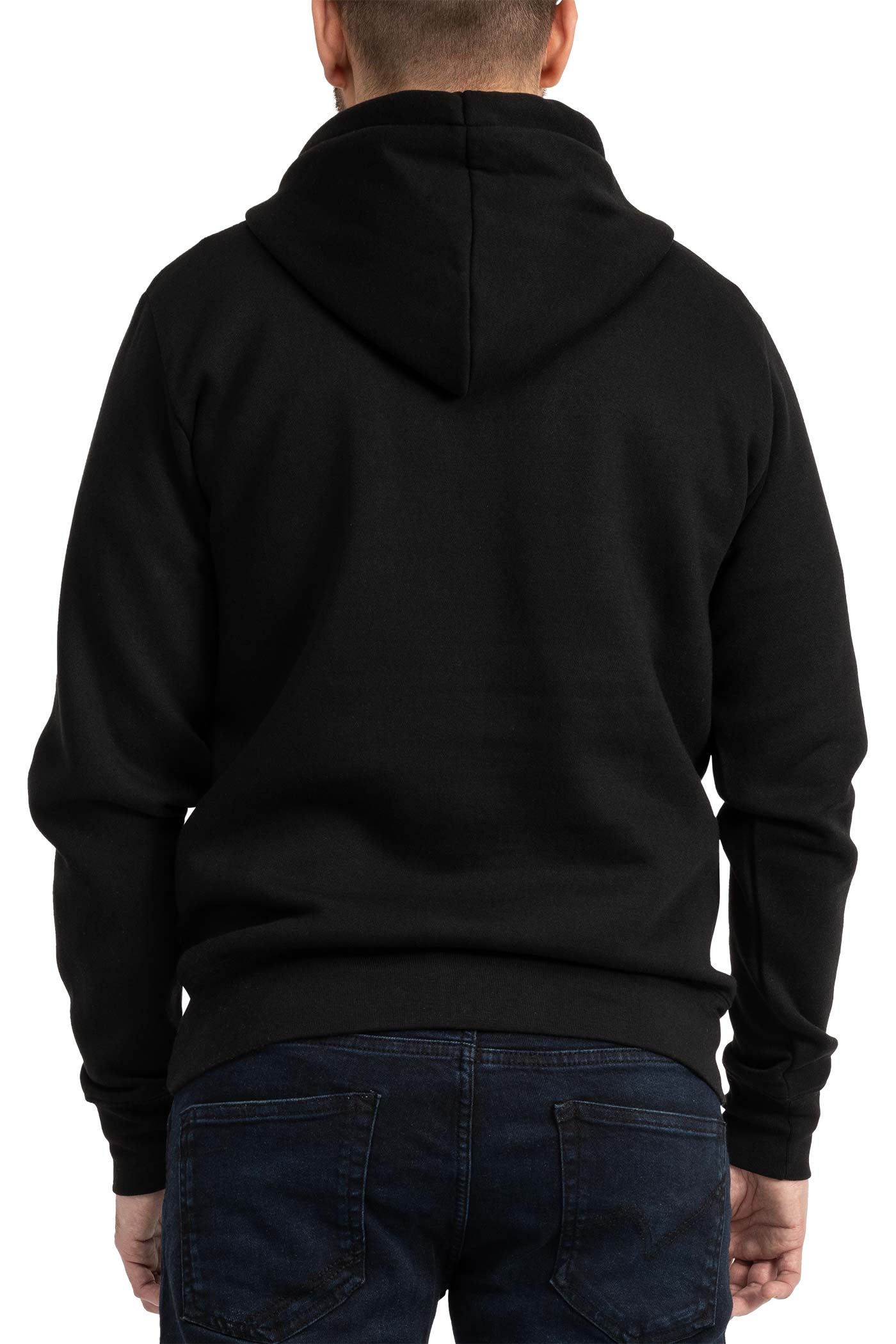 Herren Pullover Basic mit Kapuze Hoodie in Schwarz