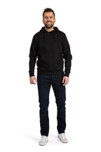 Herren Kapuzenpullover mit Tasche und Kordelzug Basic in Schwarz