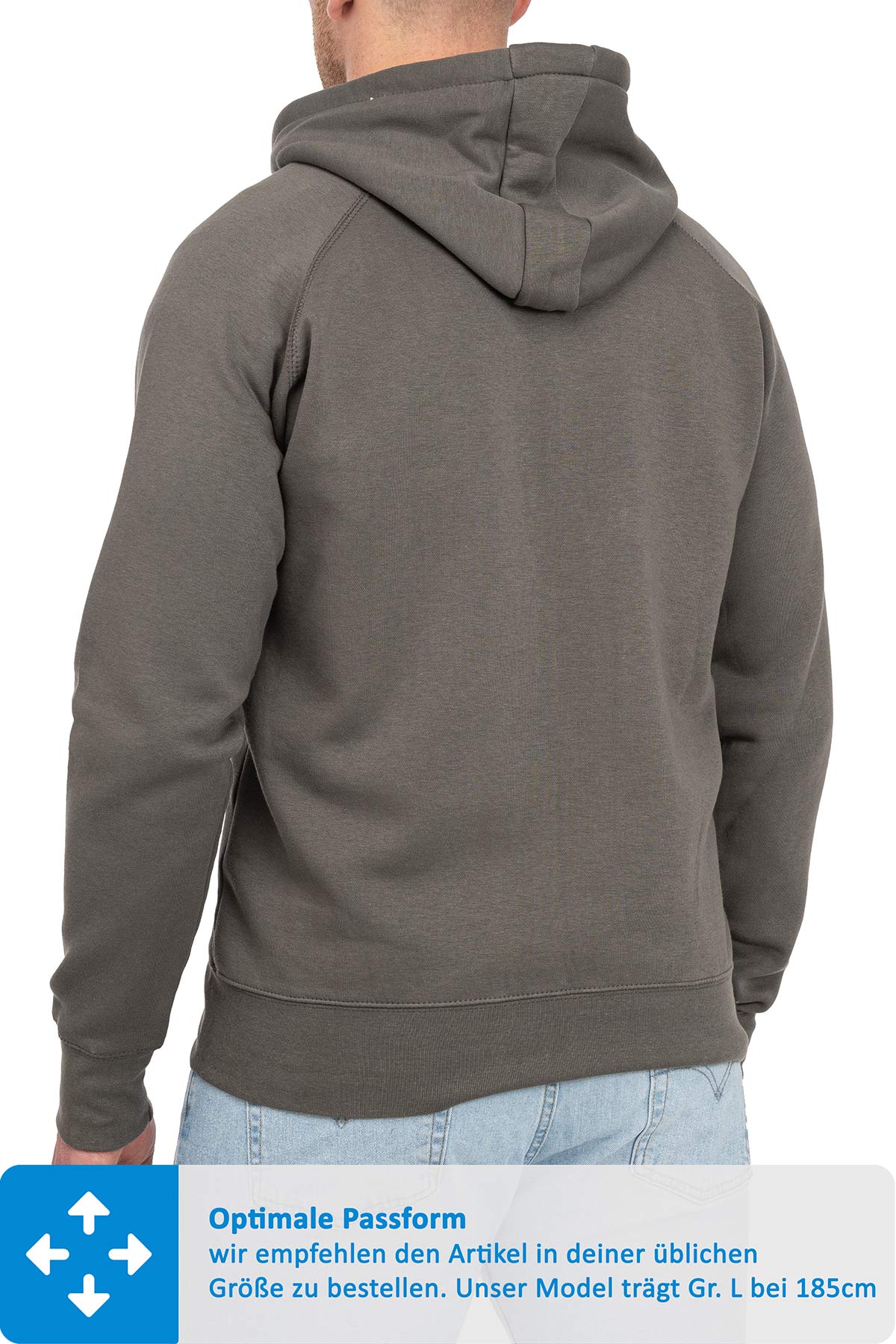 Sweatjacke Herren mit Kapuze in Anthrazit