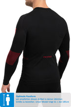 Herren langärmiges Kompressionsshirt dünn in Schwarz