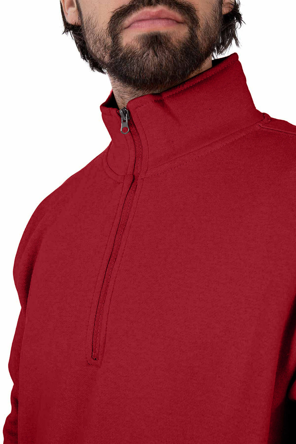 günstiger Basic Pullover mit Reißverschluss in Bordeaux