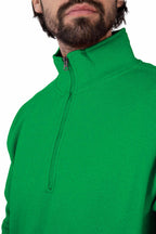 günstiger Basic Pullover mit Reißverschluss in Gelbgrün