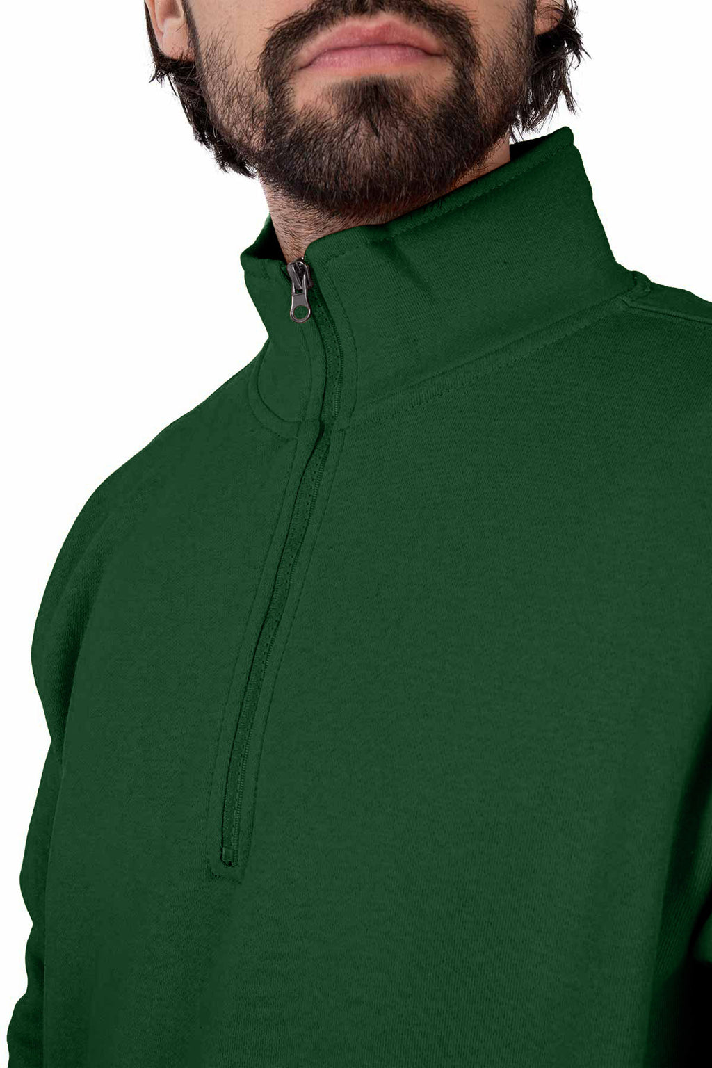 günstiger Basic Pullover mit Reißverschluss in Grün