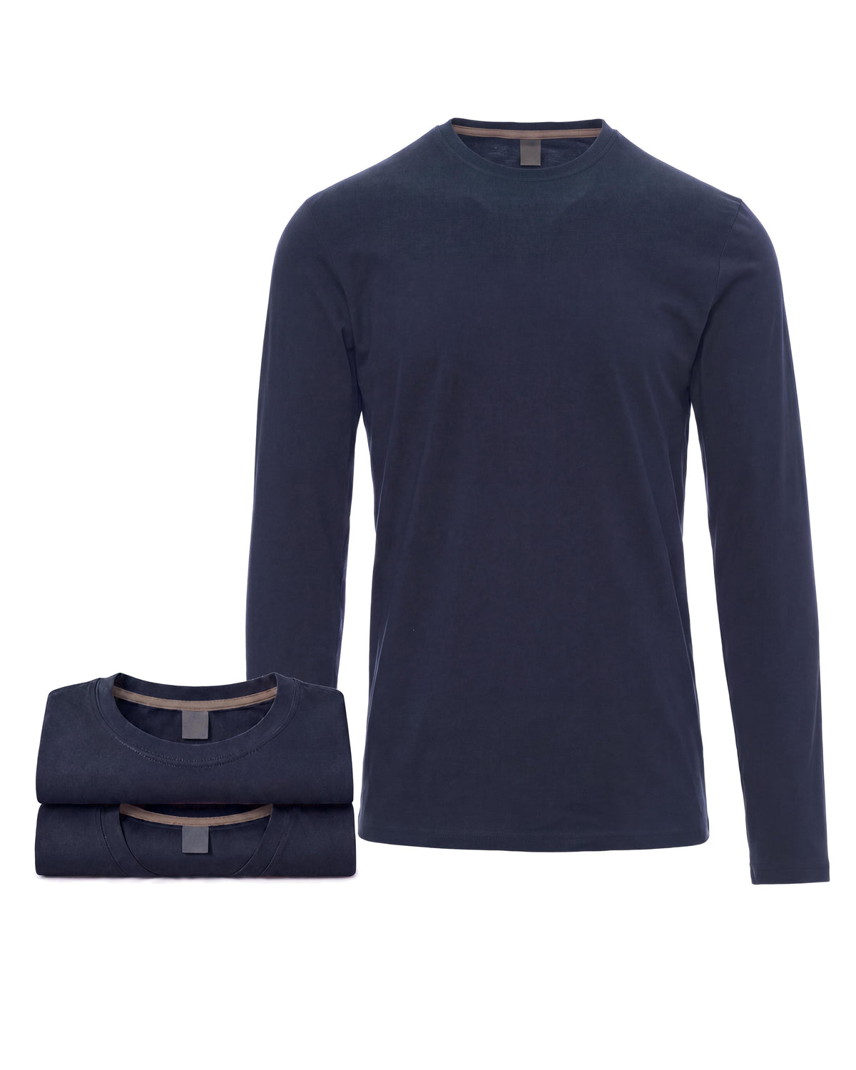 Herren Langarmshirt 3er Pack Baumwolle – Pineta